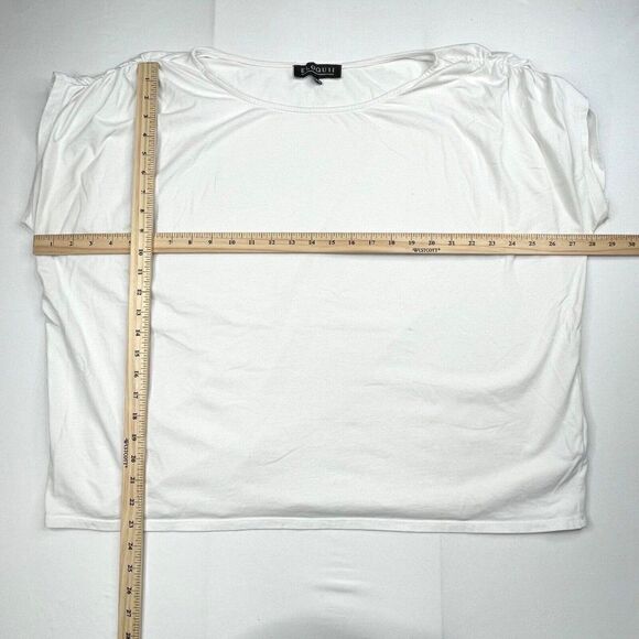 Eloquii Ruched Tee White  - Picture 4 of 7
